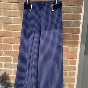 Betabrand Wide-Leg Cropped Belted Yoga Dress Pants